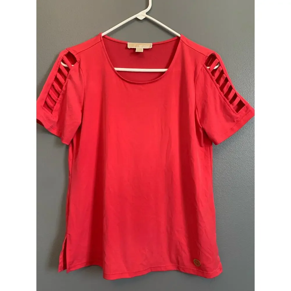 Michael Kors pink/salmon, cut out women’s shirt  - Picture 1 of 3